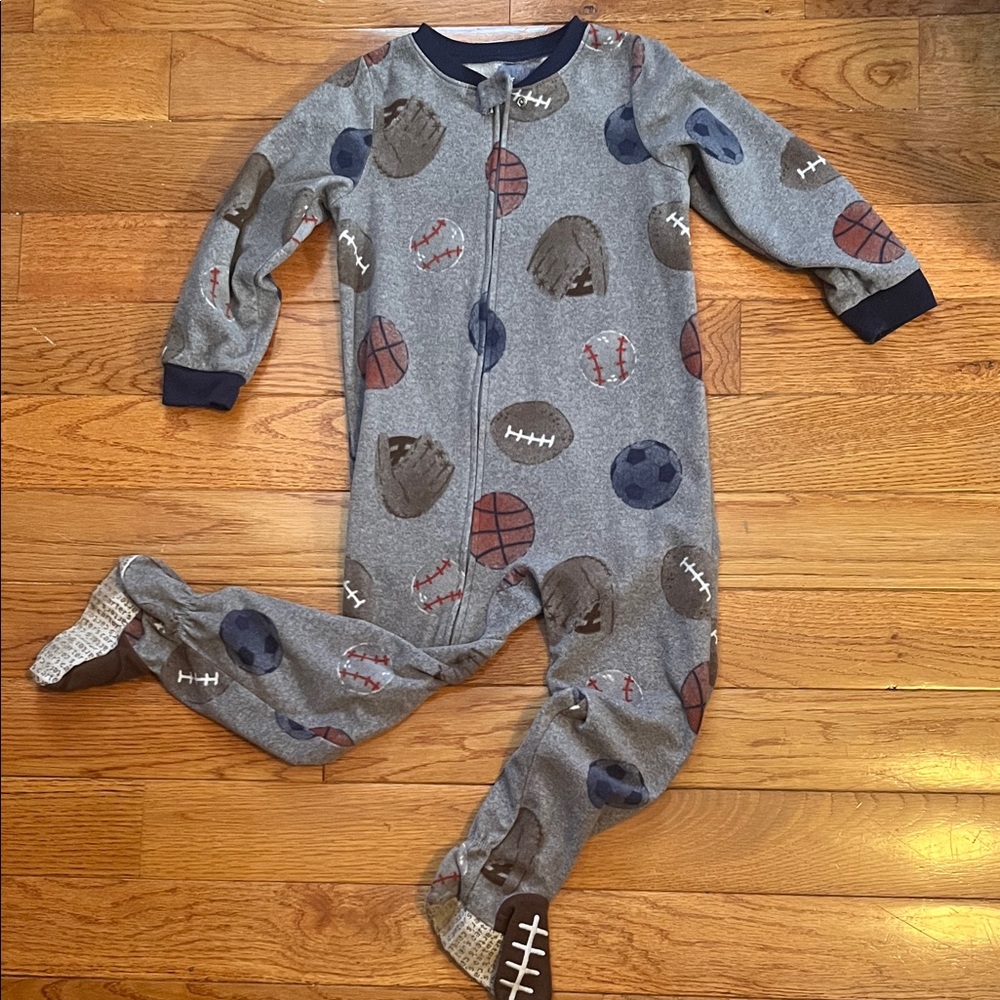 Carter's Blue and Brown Sports Theme Footie